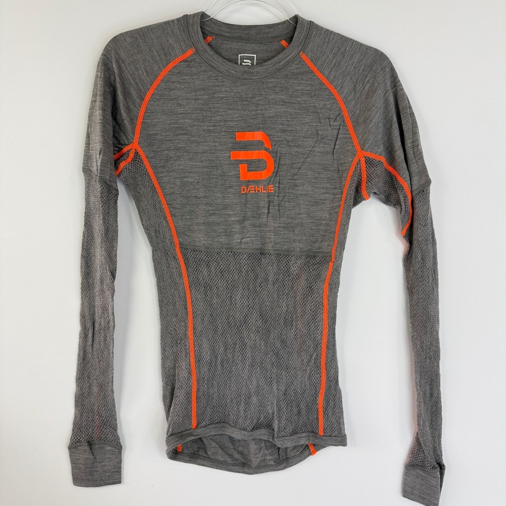 Bjorn Daehlie Airnet 100% Wool Base Layer Mens S Gray Mesh Technical 332424